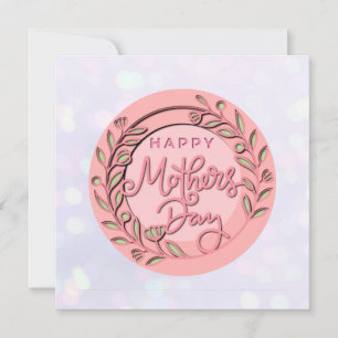 Happy Mother's Day Elegant Moderne rosa Blütenwelt Einladung
