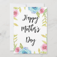 Happy Mother's Day Elegant Rosa und Blau Flora
