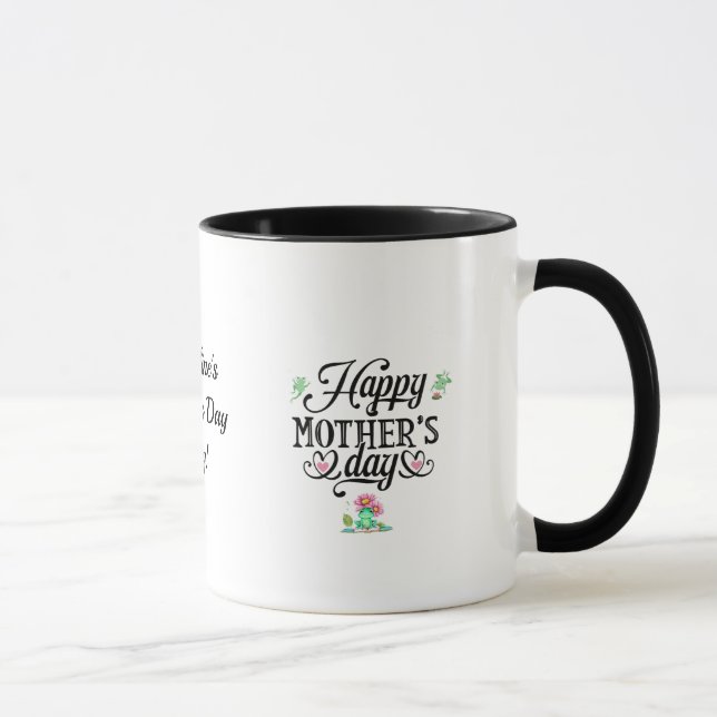 Happy Mother's Day Elegante Frogs Personalisiert Tasse (Rechts)
