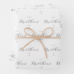 Happy Mother's Day Elegante Script Typografie Geschenkpapier Set