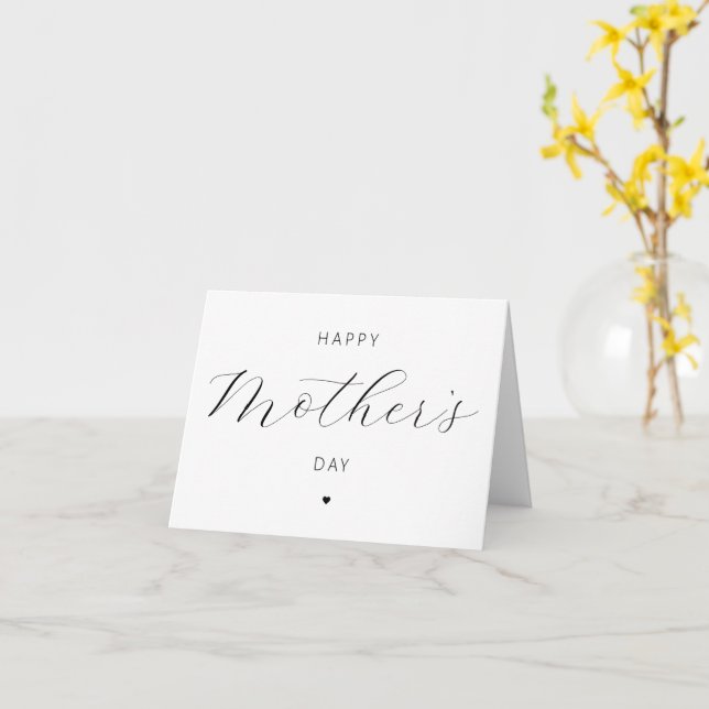 Happy Mother's Day Elegante Script Typografie Karte (Gelbe Blume)