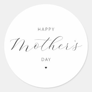 Happy Mother's Day Elegante Script Typografie Runder Aufkleber