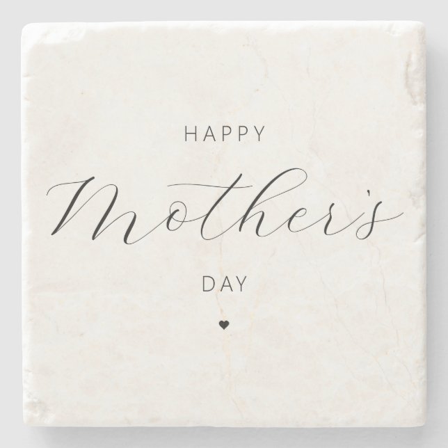 Happy Mother's Day Elegante Script Typografie Steinuntersetzer (Vorderseite)