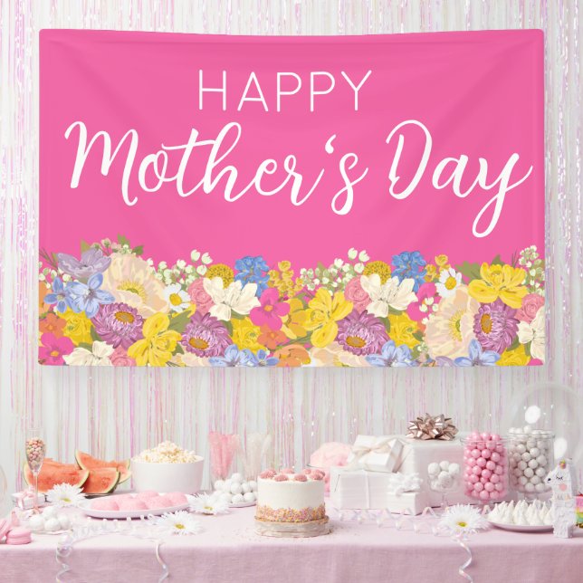 Happy Mother's Day Floral Blooms  Banner (Party)