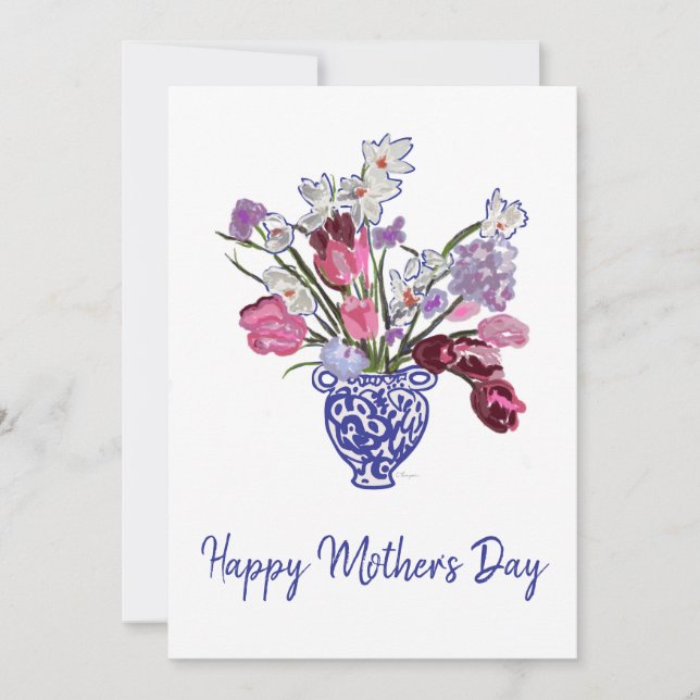 Happy Mother's Day Floral Bouquet Feiertagskarte (Vorderseite)