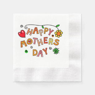Happy Mother's Day Floral Cool stilvoll Serviette