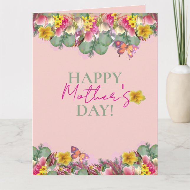 Happy Mother's Day Floral Garden Greeting Karte (Vorderseite)