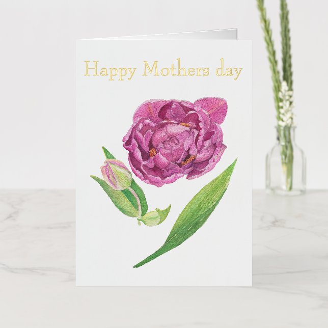 Happy Mothers day flower Folded Foil Holiday Card (Blume)