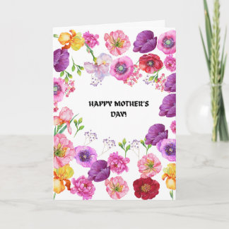 HAPPY MOTHER'S DAY FLOWER GREETING CARD KARTE