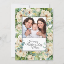 Happy Mother's Day Foto Floral Eukalyptus Script