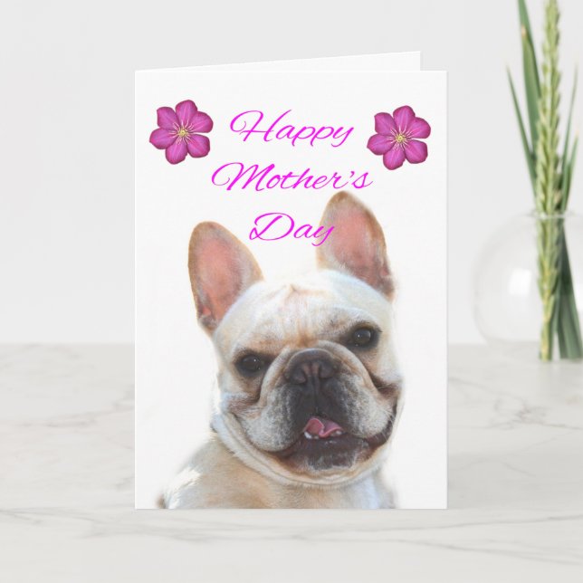 Happy Mother's Day French Bulldog Greeting Card Karte (Vorderseite)