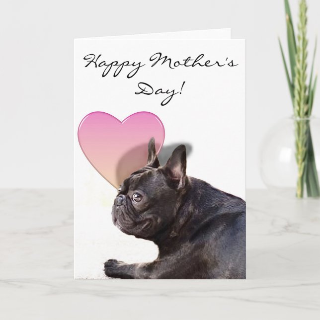 Happy Mother's day French Bulldog Grußkarte Karte (Vorderseite)