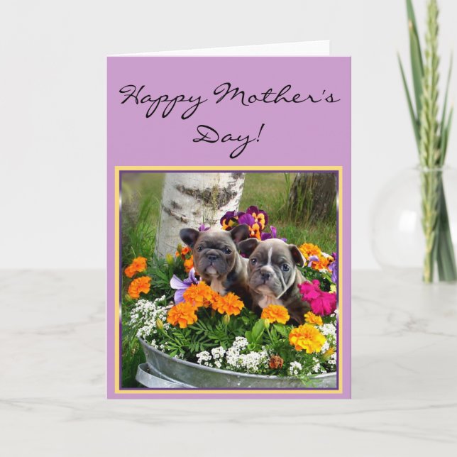 Happy Mother's day French Bulldogs Grußkarte Karte (Vorderseite)