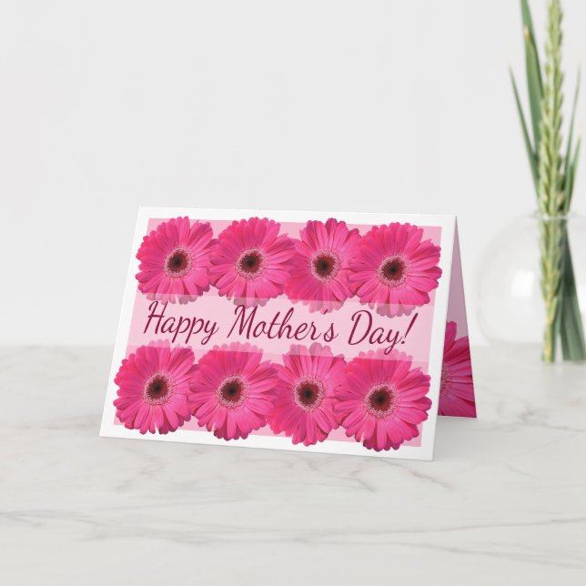 Happy Mother's Day Fresh Pink Gerber Daisies Karte (Vorderseite)