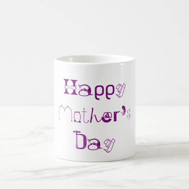 Happy Mother's Day Funny Typografy Tasse (Mittel)