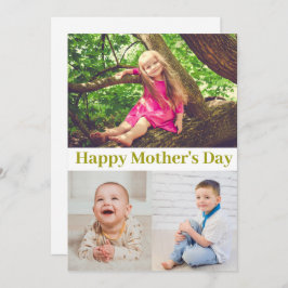 Happy Mother's Day Gold Script Foto Collage Card Einladung