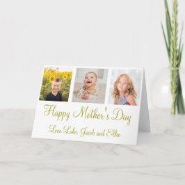 Happy Mother's Day Gold Script Foto Collage Card Einladung