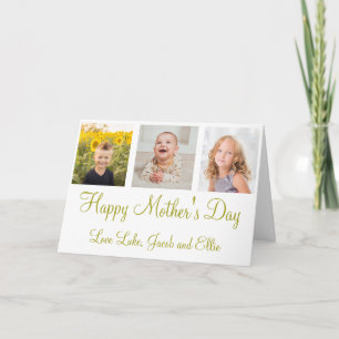 Happy Mother's Day Gold Script Foto Collage Card Einladung