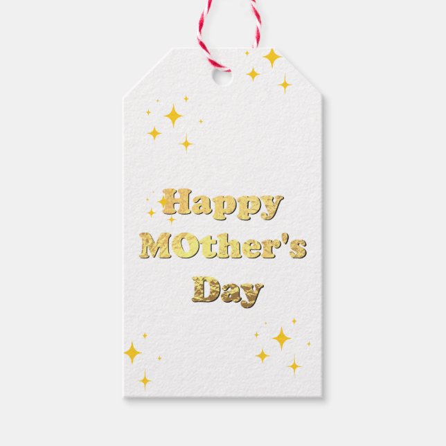 Happy mothers day. Gold simple script calligraphy  Geschenkanhänger (Vorderseite)