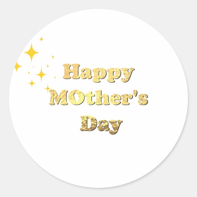 Happy mothers day. Gold simple script calligraphy  Runder Aufkleber (Vorderseite)