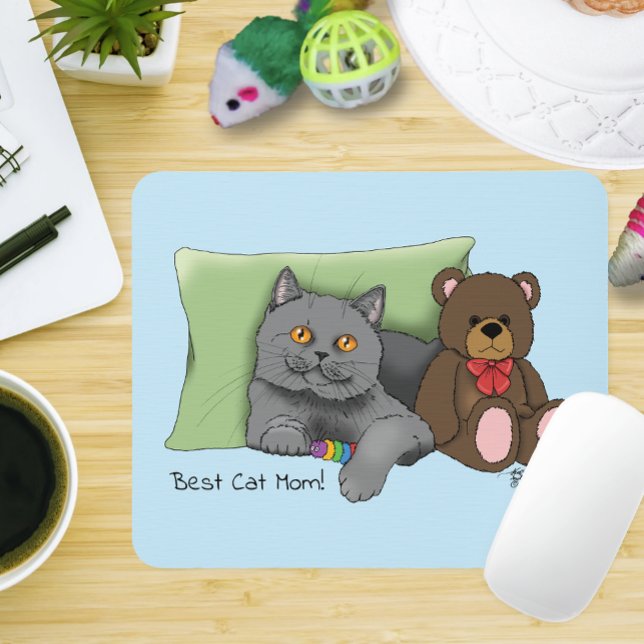 Happy Mother's Day Gray Cat Mousepad (Von Creator hochgeladen)