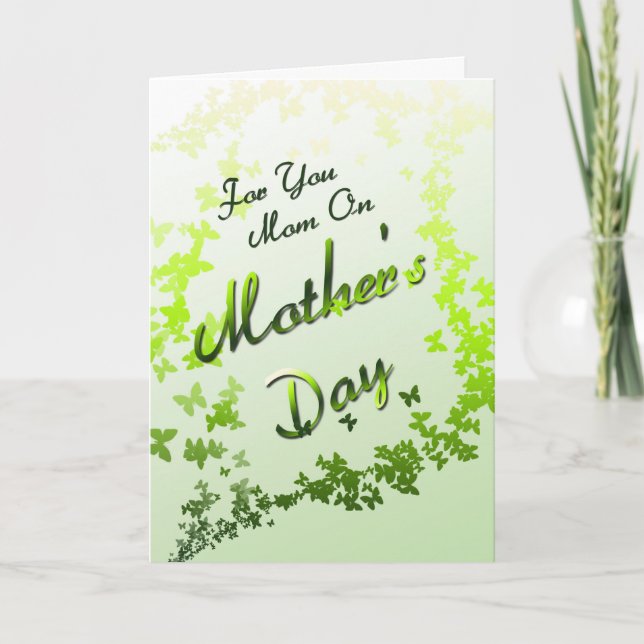 Happy Mother's Day (grün) Karte (Vorderseite)
