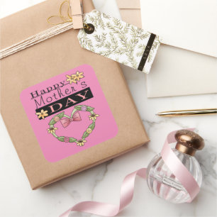 Happy Mother's Day Heart Aufkleber