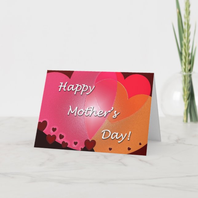 Happy Mother's Day Heart Karte (Vorderseite)