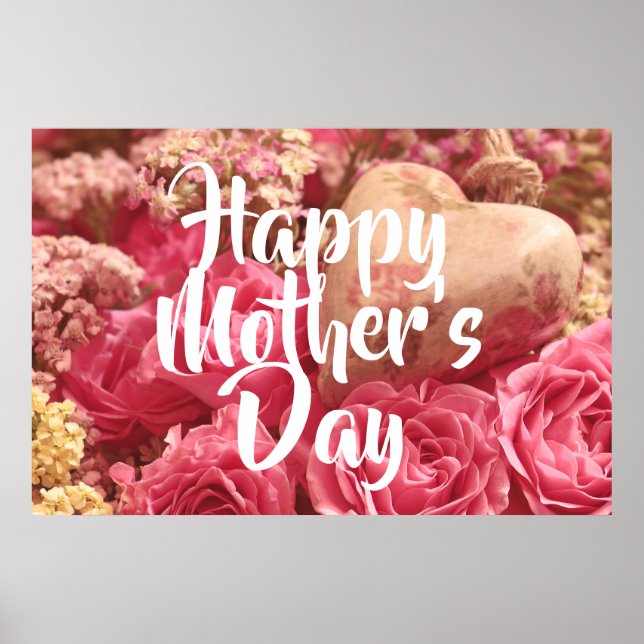 Happy Mother's Day Heart Rose Poster (Vorne)