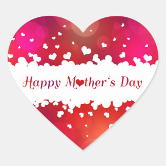 Happy Mother's Day Hearts Herz-Aufkleber