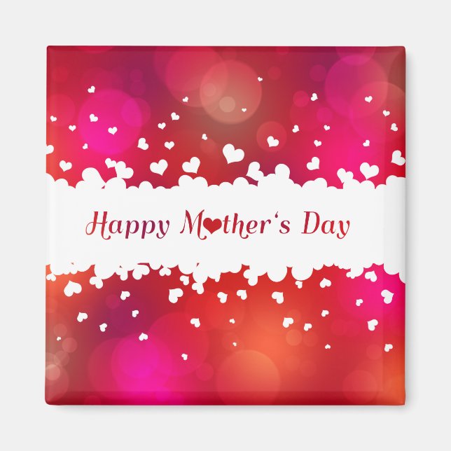 Happy Mother's Day Hearts Magnet (Vorne)