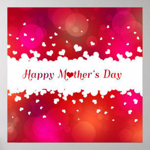 Happy Mother's Day Hearts Poster