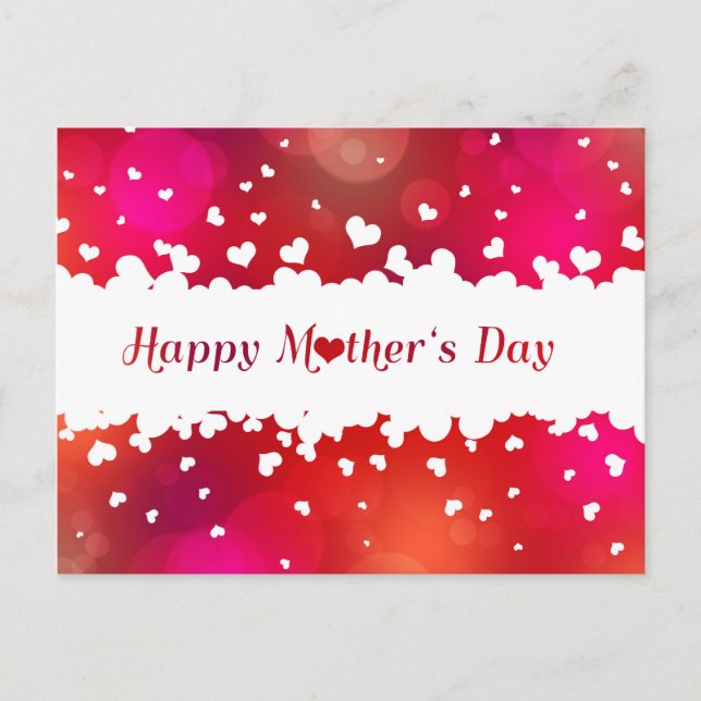 Happy Mother's Day Hearts Postkarte (Vorderseite)