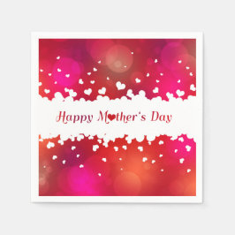 Happy Mother's Day Hearts Serviette