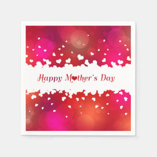 Happy Mother's Day Hearts Serviette