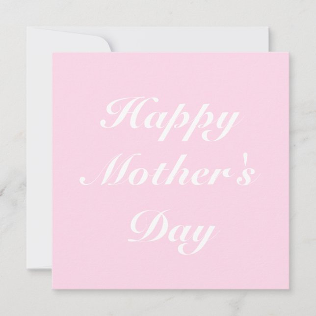 Happy Mother's Day hellrosa Drehbuch elegant chic Mitteilungskarte (Vorderseite)
