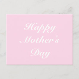 Happy Mother's Day hellrosa weißen Drehbuch elegan Postkarte