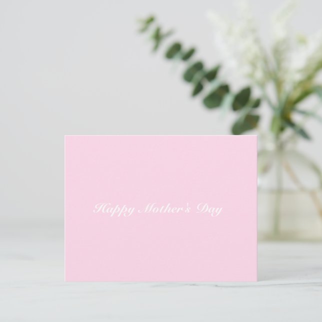 Happy Mother's Day hellrosa weißen eleganten Drehb Postkarte (Stehend Vorderseite)