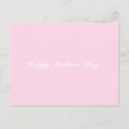 Happy Mother's Day hellrosa weißen eleganten Drehb Postkarte