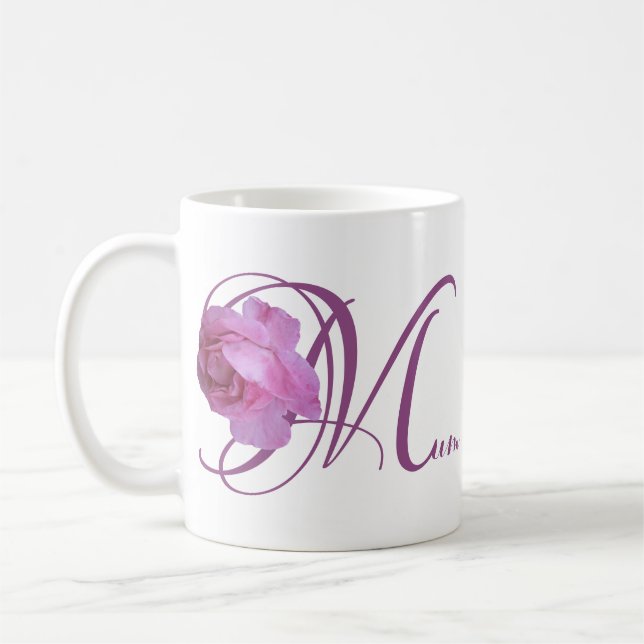 Happy Mother's Day hübsch rosa Rosa Blumengestein  Kaffeetasse (Links)