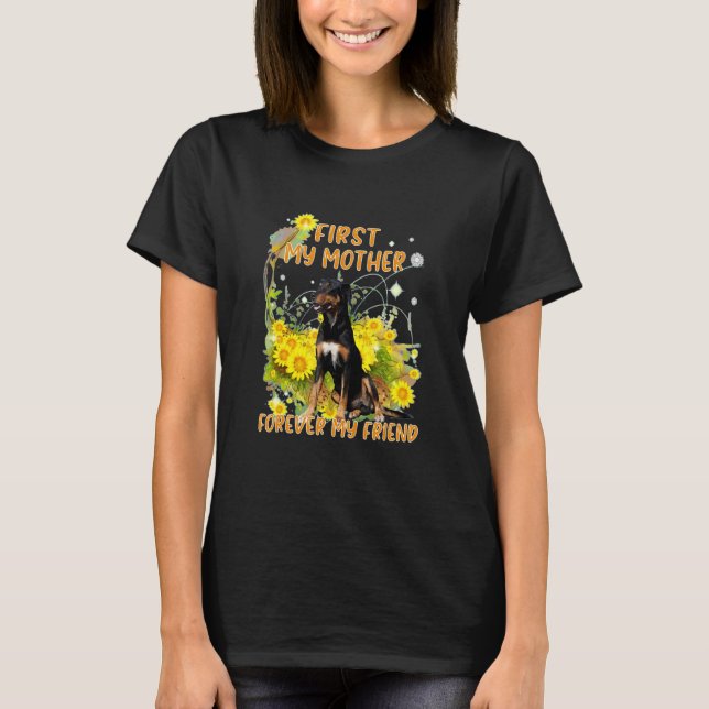 Happy Mother's Day Hund Mama Sonnenblume T-Shirt (Vorderseite)