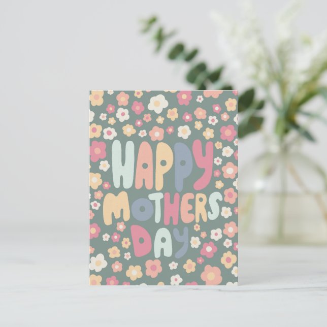 HAPPY MOTHERS DAY LÄSST Niedliche, individuell ang Postkarte (Stehend Vorderseite)