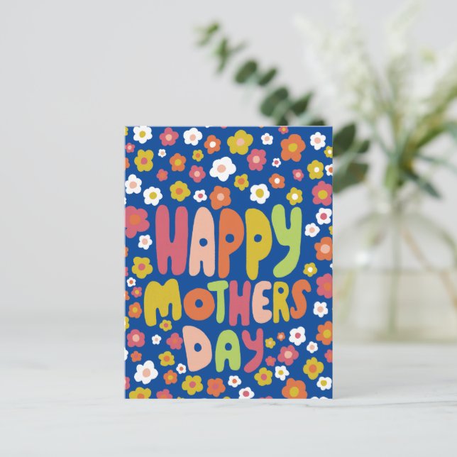 HAPPY MOTHERS DAY LÄSST Niedliche, individuell ang Postkarte (Stehend Vorderseite)