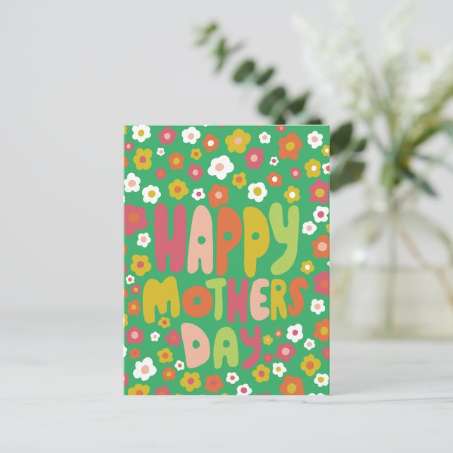 HAPPY MOTHERS DAY LÄSST Niedliche, individuell ang Postkarte (Stehend Vorderseite)