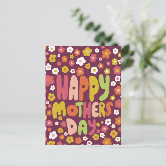 HAPPY MOTHERS DAY LÄSST Niedliche, individuell ang Postkarte (Stehend Vorderseite)