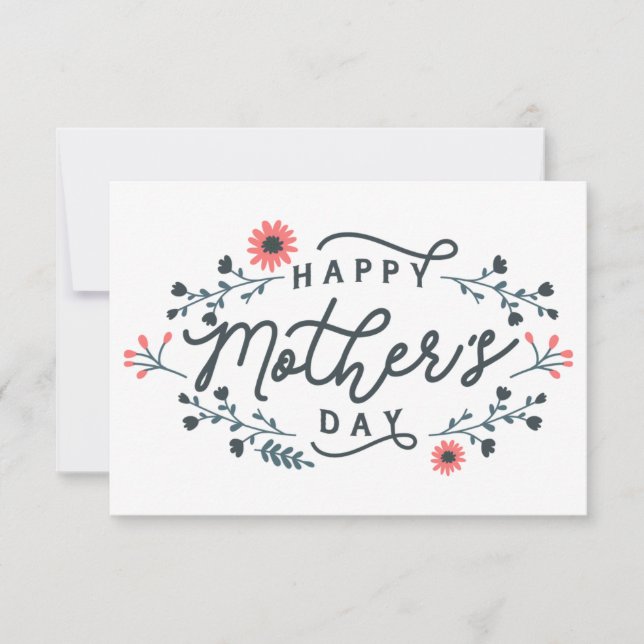 happy-mothers-day-lettering dankeskarte (Vorderseite)