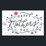 happy-mothers-day-lettering rechteckiger aufkleber<br><div class="desc">Wonderful design which is perfect as a gift for dear mum. Whether it's a birthday or Mother's Day,  give your mother something nice.</div>