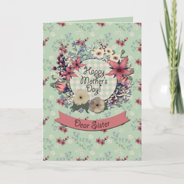 Happy Mother's Day Lieber Schwester Karte (Vorderseite)