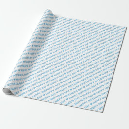 Happy Mother's Day Light Blue on White Geschenkpapier