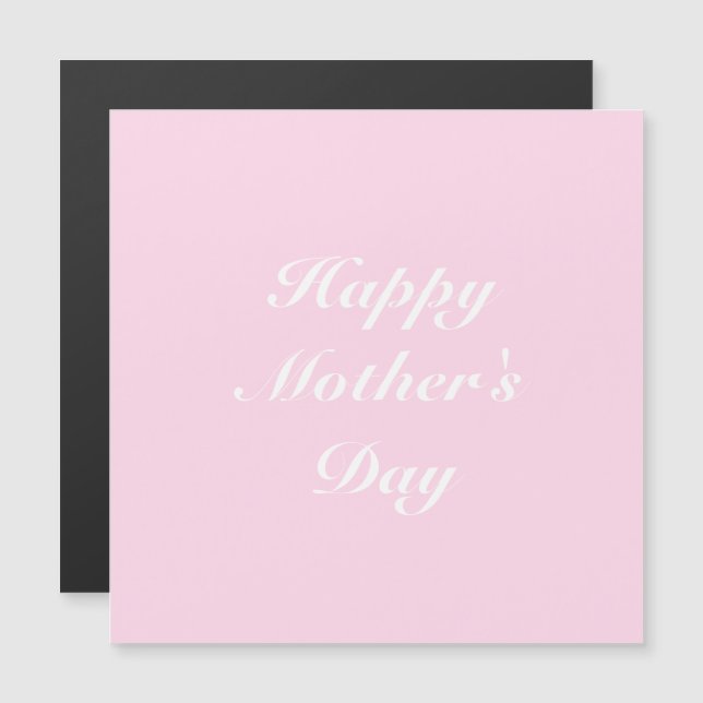 Happy Mother's Day Light Pink Script Magnetkarte (Vorne/Hinten)